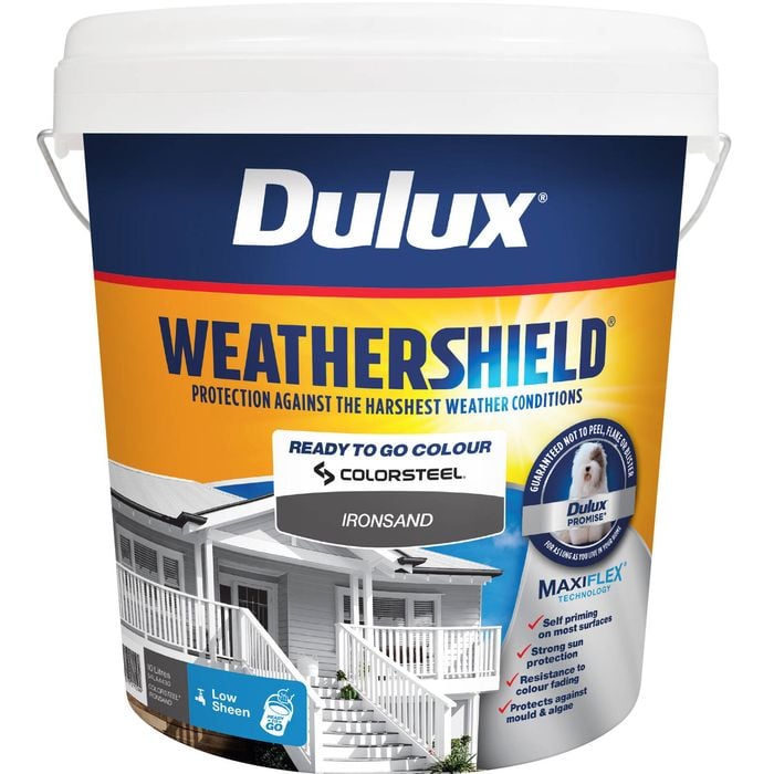 Dulux 10L Ironsand Low Sheen Weathershield Exterior Paint