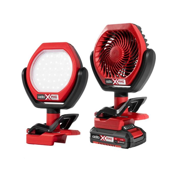 Ozito PXC Compact Fan and Light Kit PCLFK-200P