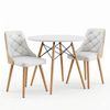 Artiss Dining Table And Chairs Set 3pcs 90cm 2 Seater Round Dining Set For Dining Room White