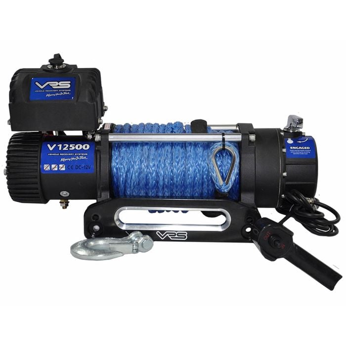 Vrs V12500s Electric Winch 12v 12,500lbs With Synthetic Rope