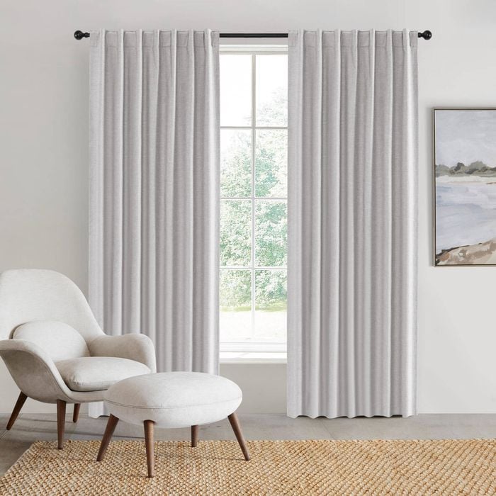 Sherwood Home 100% Blockout Concealed Tab Top Curtain Pair Grey 225x223cm