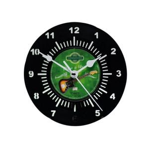 Yesterday’s Vinyl Deskclock Guitar Music Is Life 18cm