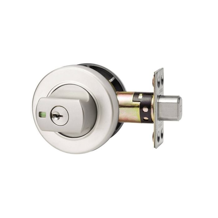 Lockwood Satin Chrome Pearl Paradigm 005 Round Rose Double Cylinder Deadbolt