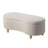 Oikiture Storage Ottoman CASHEW Shape Boucle Beige