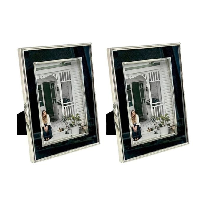 2PK SS Collective Black With Silver Trim Plated Photo Frame Rectangle 4x6