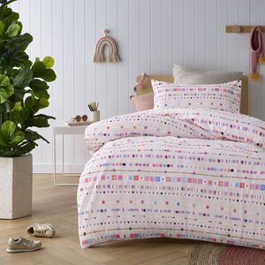 Happy Kids Swifty Washed Cotton Quilt Cover Set - Single Bed