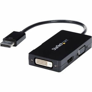 StarTech.com Travel A/V adapter: 3-in-1 DisplayPort to VGA DVI or HDMI converter - 1 x 20-pin DisplayPort Digital