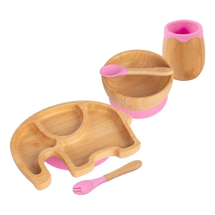 Tiny Dining 5pc Bamboo Elephant Baby Weaning Set