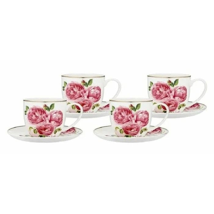 Ashdene Heritage Rose - Cup & Saucer 4 Pack