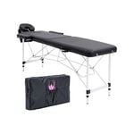 Forever Beauty Black Portable Beauty Massage Table Bed Therapy Waxing 2 Fold 55cm Aluminium