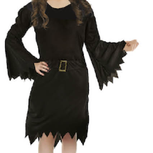 Children Classic Wicked Witch Costume Halloween Wicked Party Dress Up Black  6-9 Years Old