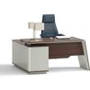 Modern Furniture ANDERS Executive Desk Reversible Return 140cmHazelnut & Beige