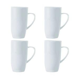 4x Maxwell & Williams White Basics Coupe Mug Tall Porcelain Microwave Safe 600ml