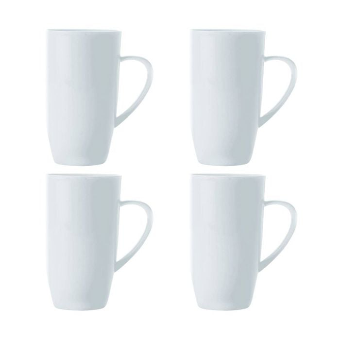 4x Maxwell & Williams White Basics Coupe Mug Tall Porcelain Microwave Safe 600ml
