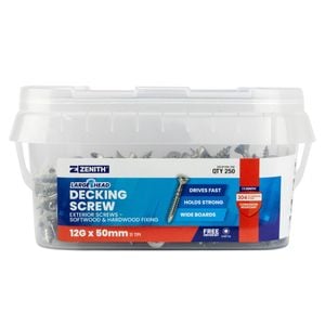 Zenith Large Head Decking Screw T25 12G x 50mm SS304 - 250 Pack