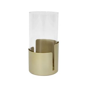 Willow & Silk Metal Subtle Golden Pillar Candle Holder 25cm