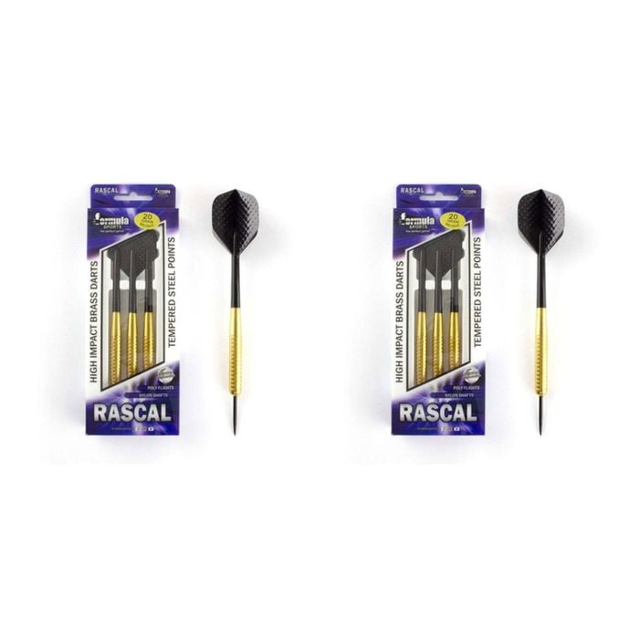 24pc Formula Sports Rascal 26g Brass Barrel Darts Tempered Steel Tip Shaft