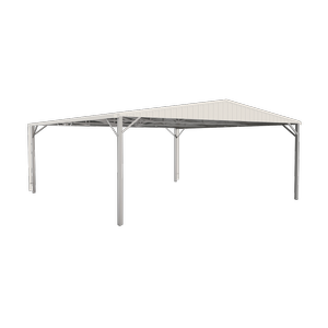 Absco Structures 6.00 x 6.00 x 2.98m Surfmist Double Gable Carport