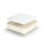 Eureka 35" CT02 Creamy White Rotating Coffee Table With Drawers