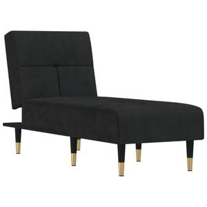 vidaXL Chaise Longue Recliner Lounge Chaise Couch Adjustable Black Velvet