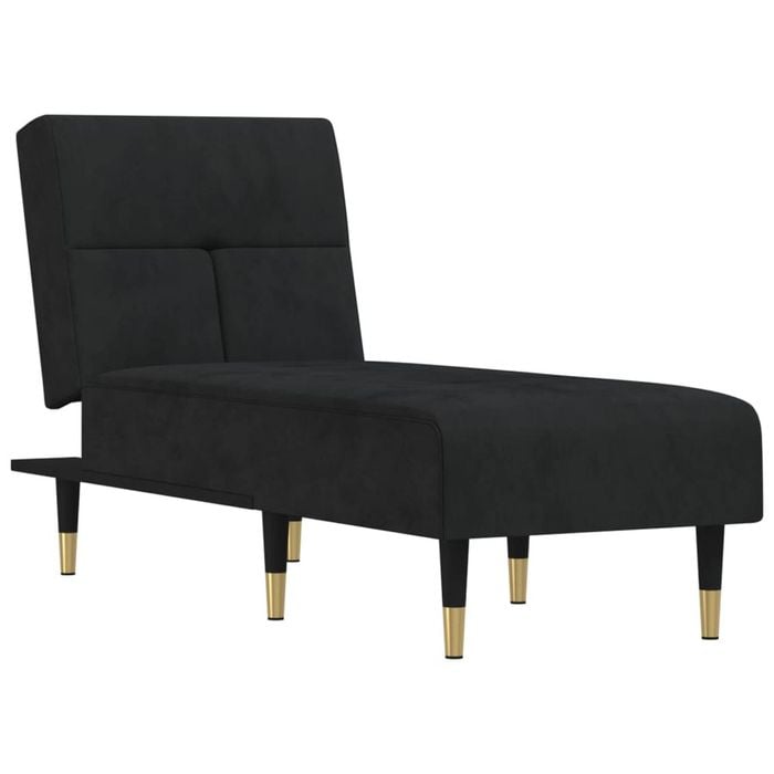 vidaXL Chaise Longue Recliner Lounge Chaise Couch Adjustable Black Velvet