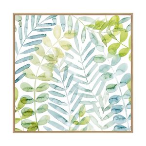 Artey | Dancing Palms II - Framed Canvas - Natural Frame - 120 x 120cm