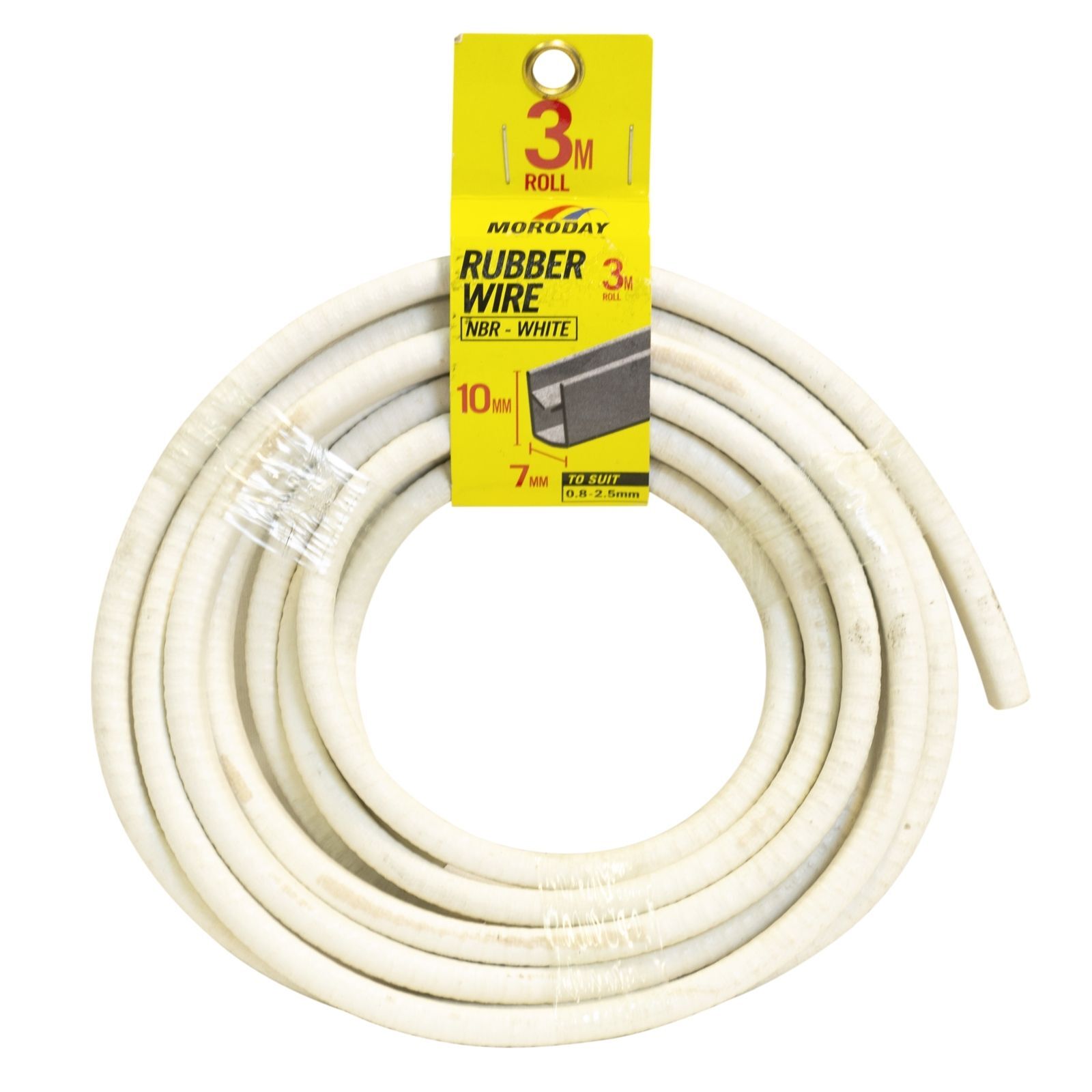 Moroday 7 x 10mm x 3m White U Channel Rubber Wire product image
