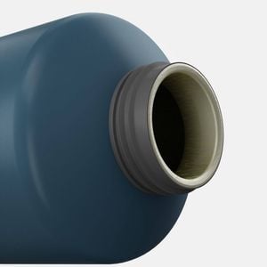 Decathlon - 1.5l Aluminium Flask With Quick-open Cap For Hiking - Blue - One Size