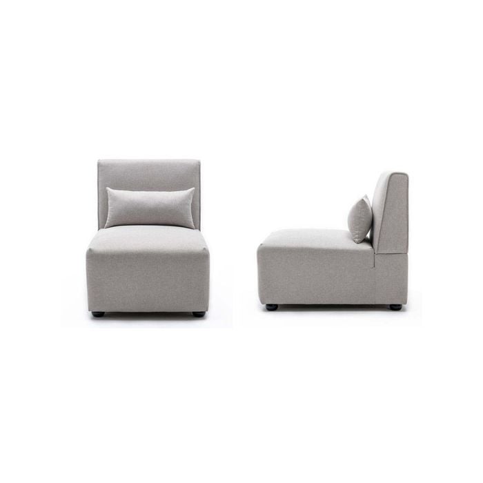 Foret 1pc Sofa Modular Extension Lounge Couch Fabric Seater Chaise Beige
