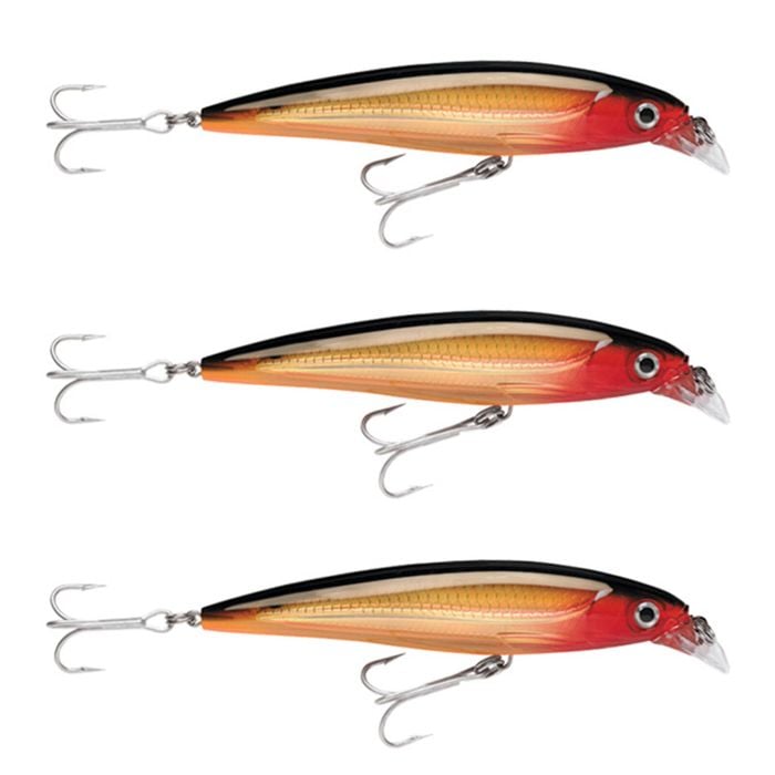 3x Rapala 12cm Saltwater X Rap Jerkbait Fishing Lures - Gold