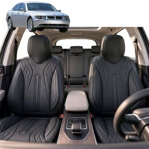Australian Goose Front Seat Covers for BMW 7 Series 2002 - 2009 (E65 E66 E67 E68) - PU Leather, Black (2pc)