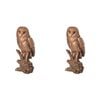 2PK Gibson Gifts Owl On Branch Home Decor Small Bronze 15cm