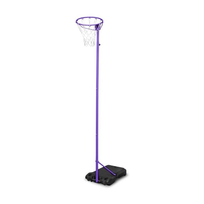 Pivot Portable Netball System Adjustable Ring Height Water Fillable Base Lilac