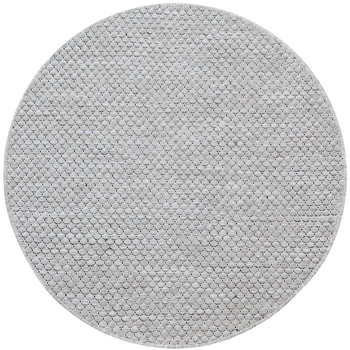 Handwoven Marble Wool Rug-6423-Silver-120x120cm