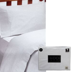 Bloomington 225TC Polyester Cotton Embassy Sheet Set White King