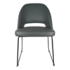 Durafurn Anthracite Vinyl Semifreddo Chair with Black Sled Base
