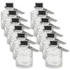 12PK Glass & Co Quilted Round Black Lid Bottle Storage Jar 110ml Clear