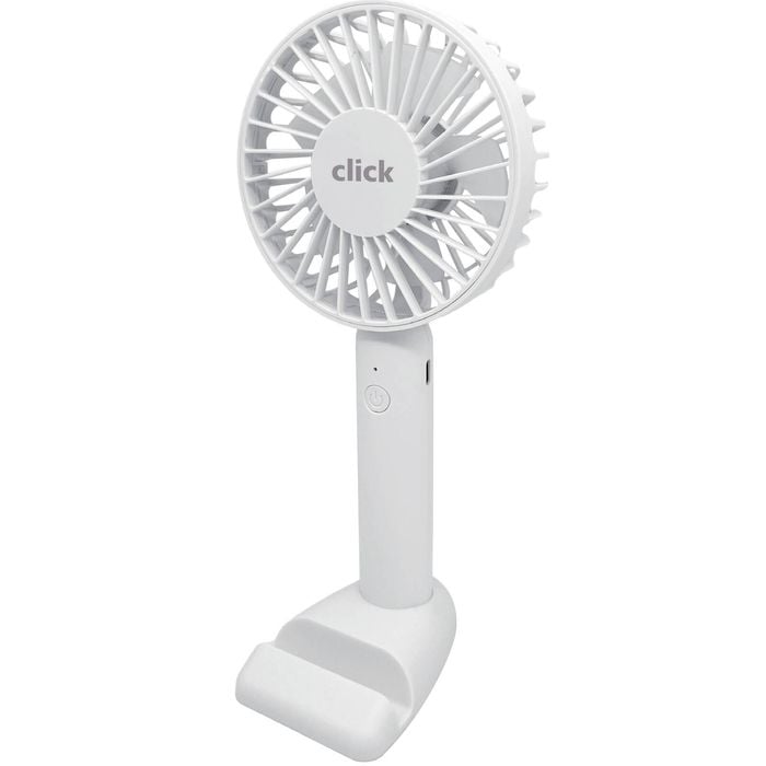 Click 10cm Rechargeable Handheld Fan With Base Stand