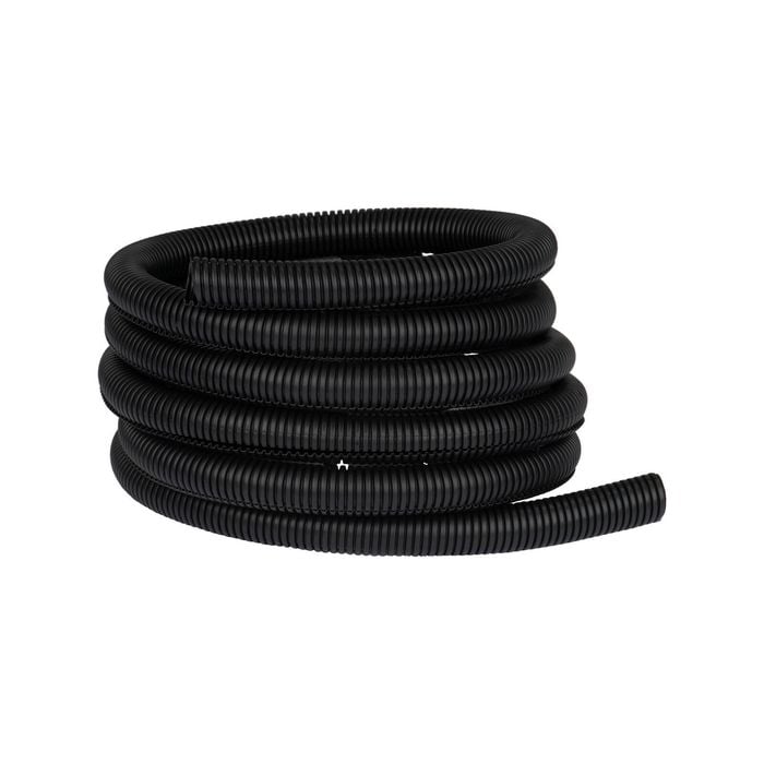 DETA 10m x 25mm Black Medium Duty Corrugated Conduit Roll