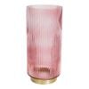 LVD Ribbed 25cm Glass Flower Vase Display Decor Large - Rhubarb