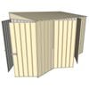Build-a-Shed 1.5 x 3 x 2m Double Hinged Side Door Skillion Shed - Cream