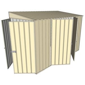 Build-a-Shed 1.5 x 3 x 2m Double Hinged Side Door Skillion Shed - Cream