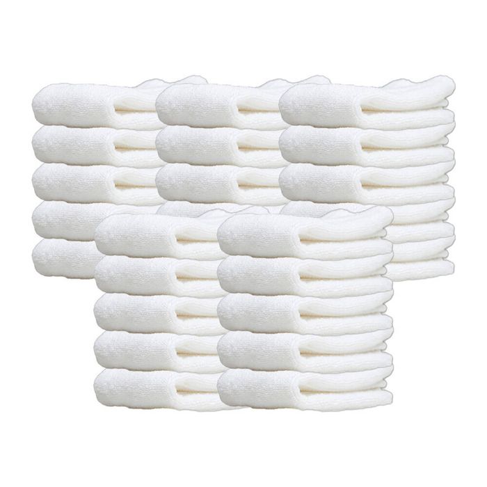 25PK Jason Commercial J-Dry Luxe Face Washer 33x33cm - White