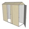 Build-a-Shed 0.8 x 2.3 x 2.1m Gable Single Hinged Door Shed with Single Sliding Side Door - Cream