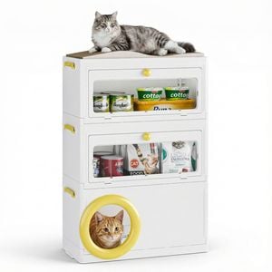 Advwin 3 in 1 Plastic Cat House with Scratching Board
