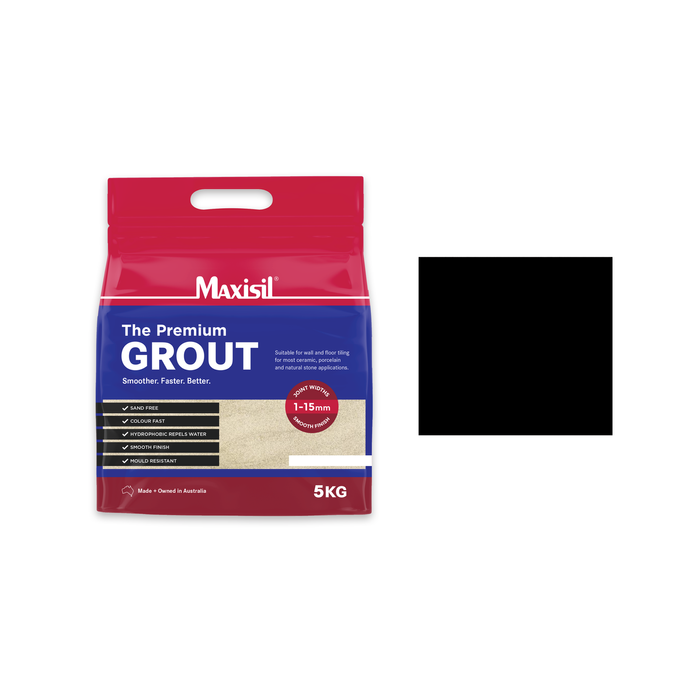 Maxisil 5kg Coloured Grout - Black - Bunnings Australia