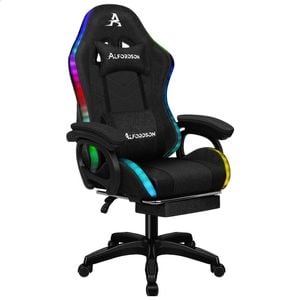 ALFORDSON Gaming Office Chair Massage RGB Fabric Black
