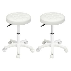 Levede 2pcs PU Leather Salon Bar Stools - Beige
