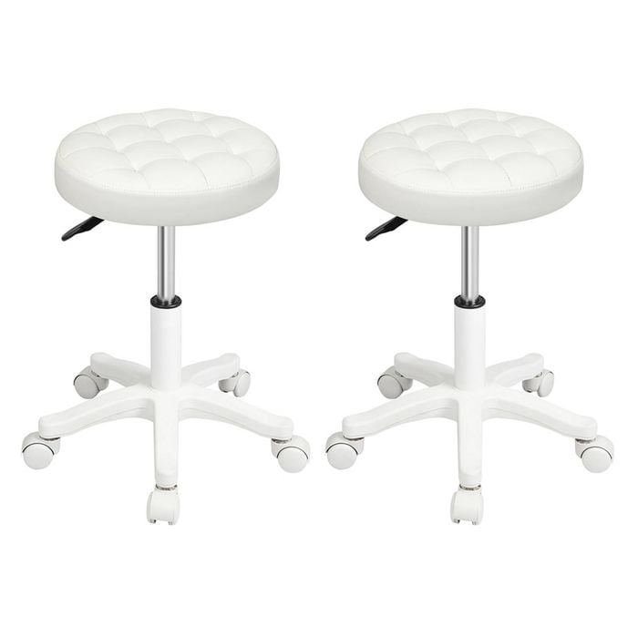 Levede 2pcs PU Leather Salon Bar Stools - Beige