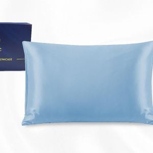Luxor Crown Sky Blue One Piece 100% Pure Two-Side Silk Mulberry Pillowcase